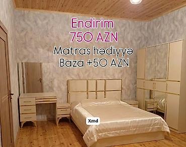salon skafi: Yataq otağı mebel dəsti Tərkibi: - Çarpayı (yumşaq başlıqla) - 2 ədəd — 1