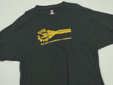 czarne t shirty z nadrukiem: T-shirt, XL, stan - Dobry
