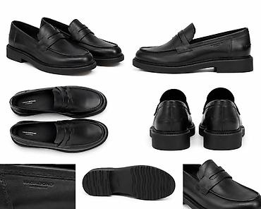 foot patch: Лоферы VAGABOND Shoemakers, модель классического дизайна в чёрном — 1