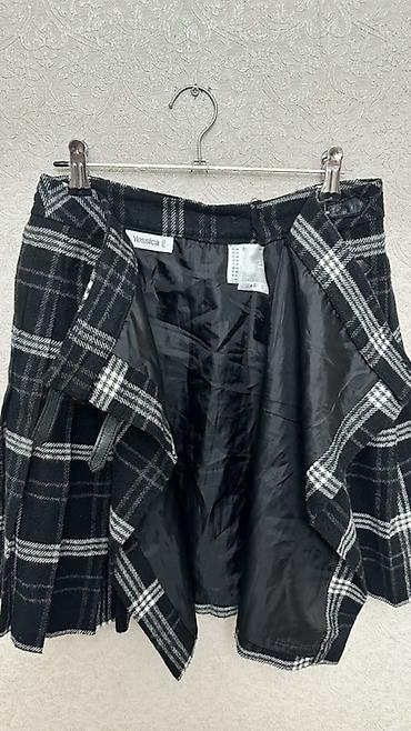 Ətəklər: Qara-boz ağ zolaqlı tartan naxışlı ətək (Yessica) - Stil: Şotland — 2