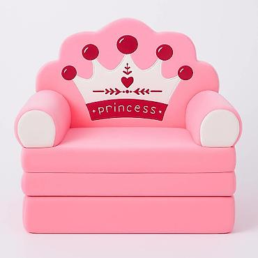 patike 4us: Foteljica za decu PINK PRINCESS 5K B041 – plišana foteljica koja se — 1