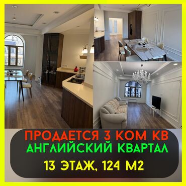 Продажа участков: 3 комнаты, 124 м², Элитка, 13 этаж, Дизайнерский ремонт