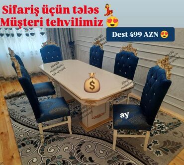 Masa və oturacaq dəstləri: Yeni, 6 stul