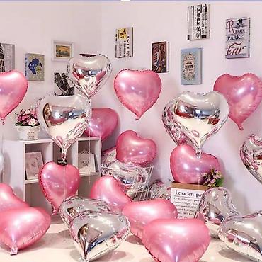 Воздушные шары и принадлежности: Фольгированные шары-сердца - Форма: сердце - Материал: фольга — 7