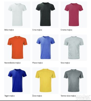 boje za majice: Men's T-shirt S (EU 36), M (EU 38), L (EU 40)