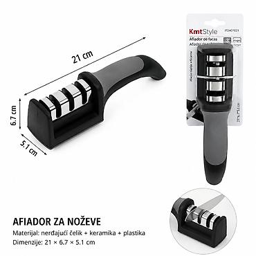 KMT Plastični oštrač noževa 2407021 Praktičan ručni oštrač sa 3