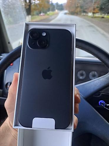 telefon ucun qulaqciqlar: IPhone 15, 128 GB, Jet Black, Zəmanət, Simsiz şarj, Face ID — 2