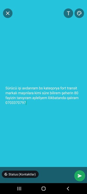 Sürücü-ekspeditorlar: Iş axdarıram sürücü isi bs kateqorya adım elgün