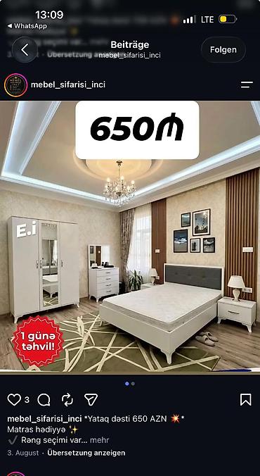 taxt tumba: Yataq otağı mebel dəsti Tərkib: - 2 qapılı (orta hissəsi güzgülü) — 1
