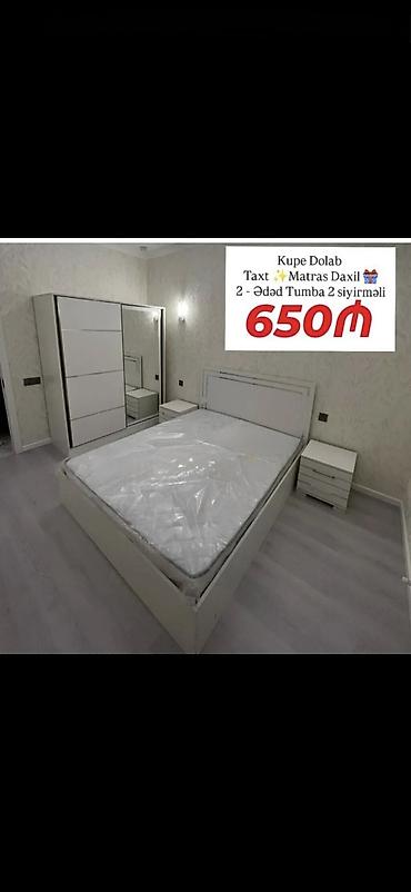 Yataq otağı dəsti – 650₼ Dəst tərkibi: - Kupe dolab (sürgülü), bir