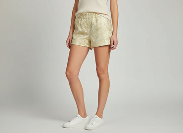 złote sandały płaskie eobuwie: Papaya, Shorts for women, size S