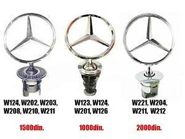 Nalepnice za automobile: Mercedes znak hauba A, B, ML. Znak za haubu na ubadanje - 57mm. ✨ Znak — 13