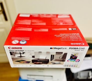 Printerlər: Canon G540 pronteri. Yenidi işlenmeyib. Ağzi bağli qutuda. 6 reng