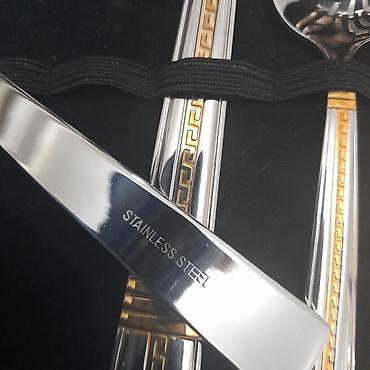 gumuş qab qacaq: 24 parça bıçaq–çəngəl–qaşıq dəsti (metal çamadanla) - Material — 5