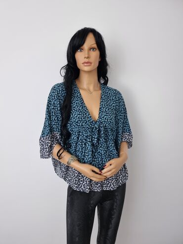 svecane bluze: Zara, S (EU 36), Cotton, Floral, color - Green