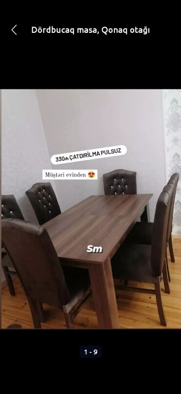 stol stul qiymetleri: Для кухни, Для гостиной, Новый, Прямоугольный стол, 6 стульев