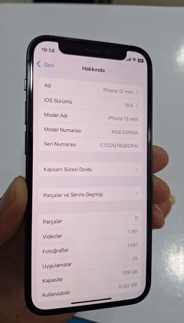 Apple iPhone: IPhone 12 mini, 128 GB, Qara, Simsiz şarj, Face ID — 5