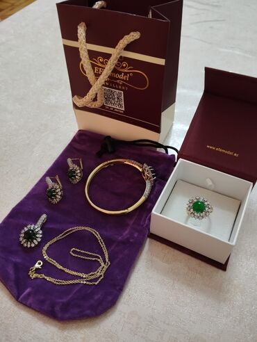 Bijuteriya dəstləri: Dest İtaliyan qızıl suyunan kaliforniyadan alınıb Qolbaq klon sep — 3