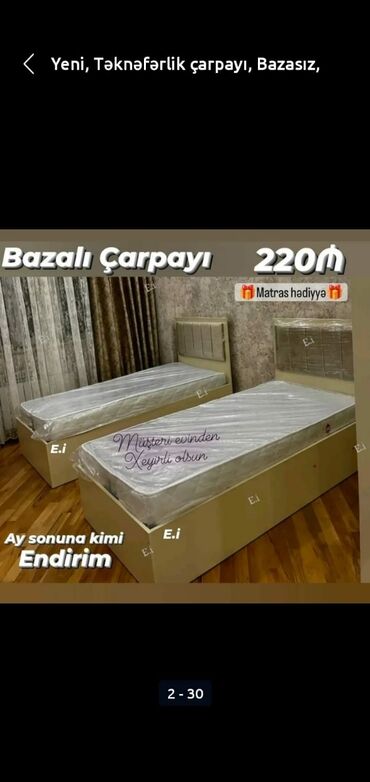 Çarpayılar: Yeni, İkinəfərlik çarpayı, Bazasız, Matras ilə -da lalafo.az — 17 Çarpayılar: Yeni, İkinəfərlik çarpayı, Bazasız, Matras ilə — 17
