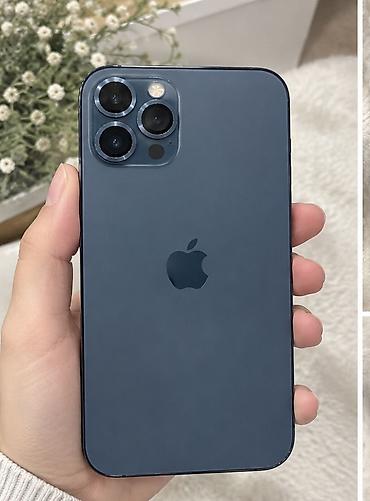 iphone se lalafo: IPhone 12 Pro Max, Б/у, 256 ГБ, Pacific Blue, Зарядное устройство, Защитное стекло, 89 % — 1
