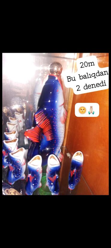 бак для воды: - Məhsul: Balıq formalı porselen dəst - Tərkib: 1 böyük balıq