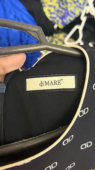 Di MARE qadın paltarı - Rəng: NERO (qara), üzərində ağ “DD” naxışları