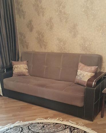 stol gence: Qonaq otağı mebel dəsti – divan + 2 kreslo - Rəng: qəhvəyi/bej — 1