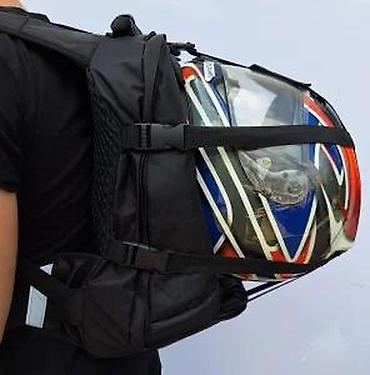 Sportske torbe i rančevi: Crni ranac za motociklističku kacigu, dizajniran za siguran transport — 13