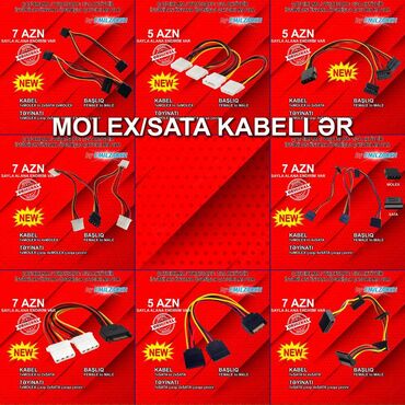 Prosessorlar: Kabellər "Molex/SATA" 🚚Metrolara və ünvana çatdırılma var