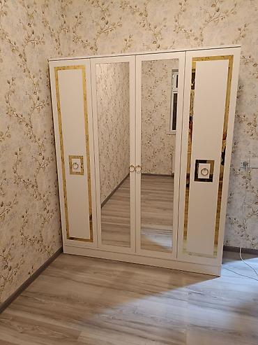 Yeni, 4 qapılı, Güzgülü, Ağ, Açılan, Düz dolab — 2
