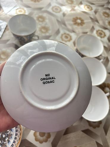 cay: Çay dəsti, rəng - Göy, Farfor, 6 nəfərlik — 5
