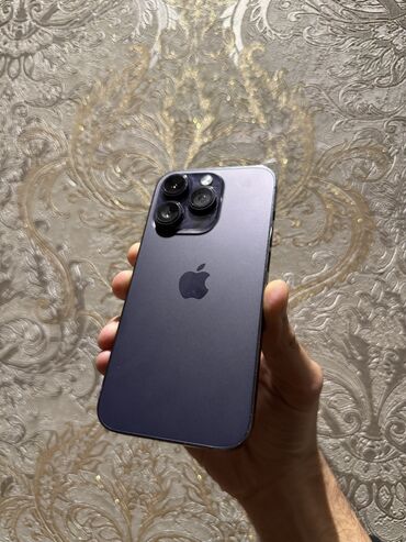 Apple iPhone: IPhone 14 Pro, 256 GB, Deep Purple, Zəmanət, Face ID, Sənədlərlə