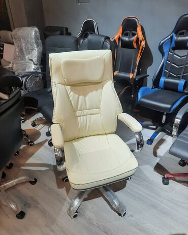 Ofis və oyun kresloları: Yeni, Təkərli, Qolları tənzimlənir, Dəri — 3