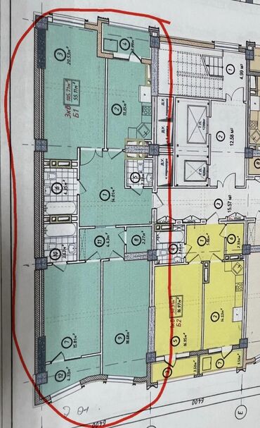 Продажа квартир: 3 комнаты, 106 м², Элитка, 7 этаж, ПСО (под самоотделку) — 4