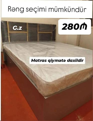 matraslı: İki nəfərlik çarpayı dəsti - Başlıq hissəsi dekorativ panellərlə - — 1