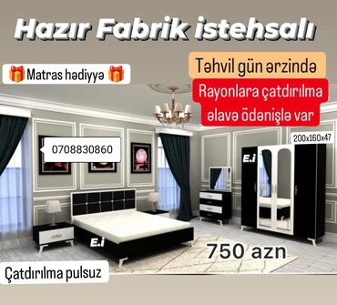 Yataq otağı dəstləri: İkinəfərlik çarpayı, Dolab, Termo, Yeni
