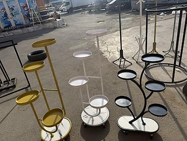 səki halvasi: Dəmir çiçək stendi – təkərli, çoxsəviyyəli - Material: toz boyalı — 5