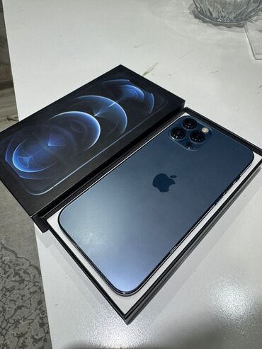 İnformatika: IPhone 12 Pro Max, 256 GB, Pacific Blue, Zəmanət, Face ID, Sənədlərlə