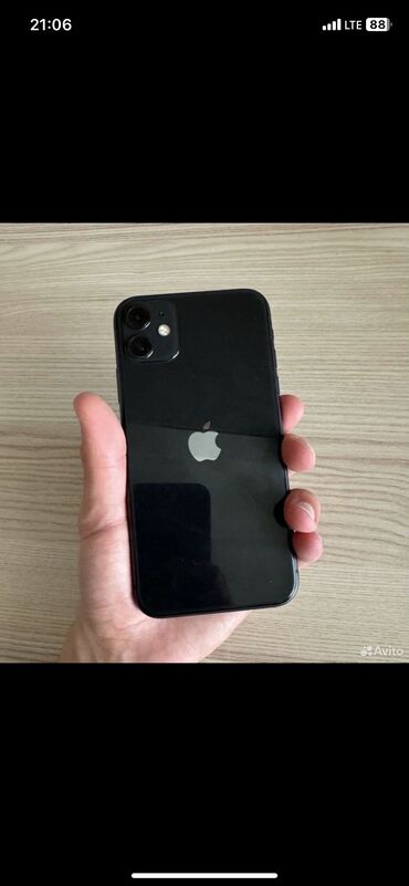 дешёвые телефоны: IPhone 11, Б/у, 256 ГБ, Черный, Зарядное устройство, Коробка, Кабель