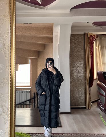 рабочая куртка: Качественная турецкая черная длинная куртка на весну, осень и зиму