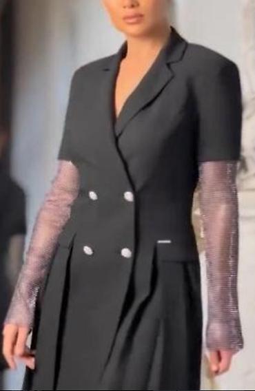 Qadın geyimləri: Qara blazer-stil mini don 240 manata alinib geyinilmeyib tecılı — 3