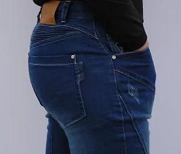 Farmerke: Muške jeans pantalone – biker/karirano šivenje - Model: slim/straight — 23