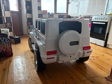 ucuz kask: Uşaq üçün elektrikli maşın – ağ rəngdə, Mercedes G-Class (AMG — 1