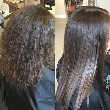Парикмахеры: Кератиновое выпрямление и восстановление волос - Гладкость и блеск до — 4