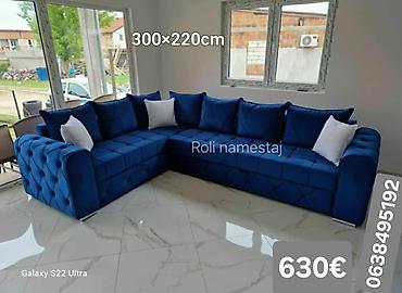 Ugaone garniture: Ugaona garnitura 300×220 cm - Prostrana L‑forma sa dubokim sedištima — 8