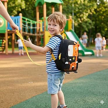 kipling monkey: Детский рюкзачок с жирафом - Яркий дизайн: крупная аппликация жирафа — 2