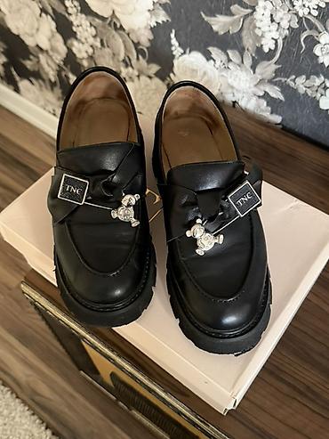 Женская обувь: Qara loafer ayaqqabılar - Material: hamar qara dəri üstlük, möhkəm — 1