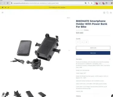 Dodaci za bicikl: Držač Telefona za Bicikl sa Power bank - BIKEMATE **Potpuno NOVO — 8