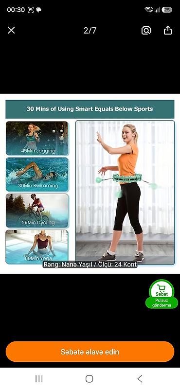 Əla vəziyyətdə. yenidir.2 dəfə istifadə olunub.Ağıllı fitnes halqası –