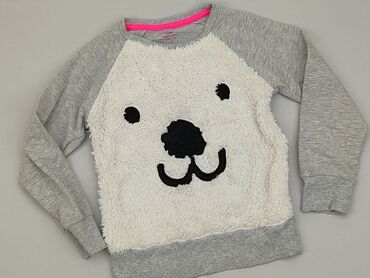 szary sweterek z perełkami: Bluza, 5-6 lat, 110-116 cm, stan - Dobry